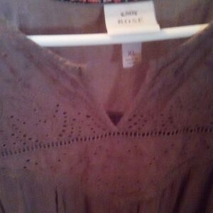Knox Rose Brown Lace Detail Blouse